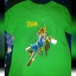 Nintendo The Legend of Zelda Breath of The Wild Link Green Boys T-Shirt XL 14-16